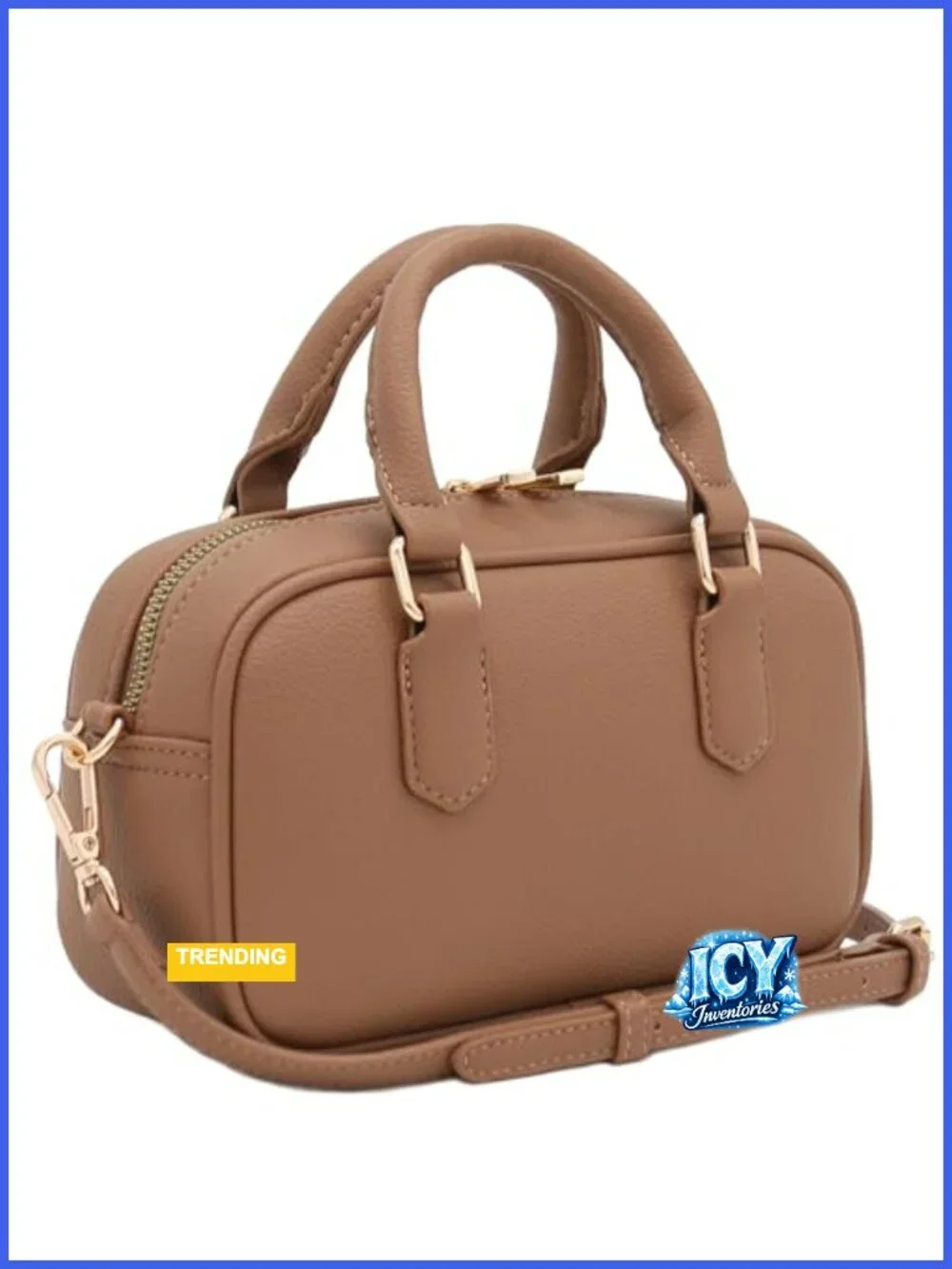 Mini PU Leather Satchel Purse Top Handle Crossbody Bag